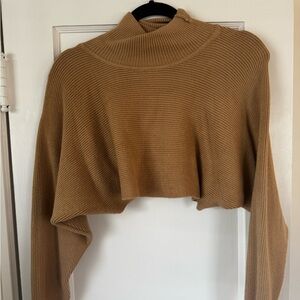 Tan Women's Cropped Sweater